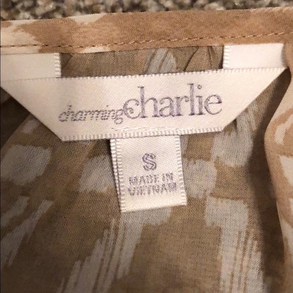 Charming Charlie tan sheer blouse - Picture 2 of 2